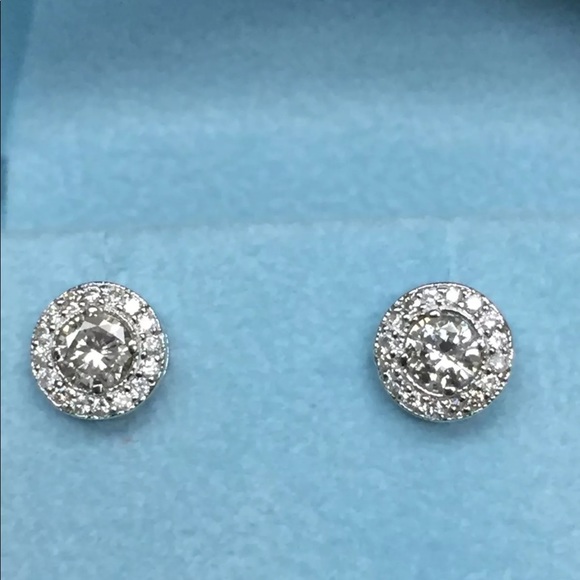 Last One🎉 1.50 CTW Diamond 14K Gold Halo Stud - Picture 7 of 7